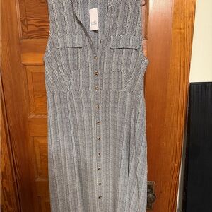 Kohl's Black and White Striped Maxi Dress